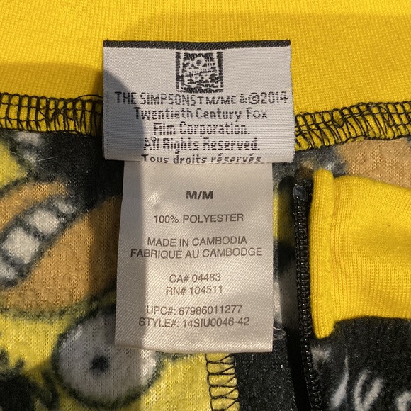 The Simpsons Fleece 1 Piece Pajamas Sleepers - Picture 6 of 6